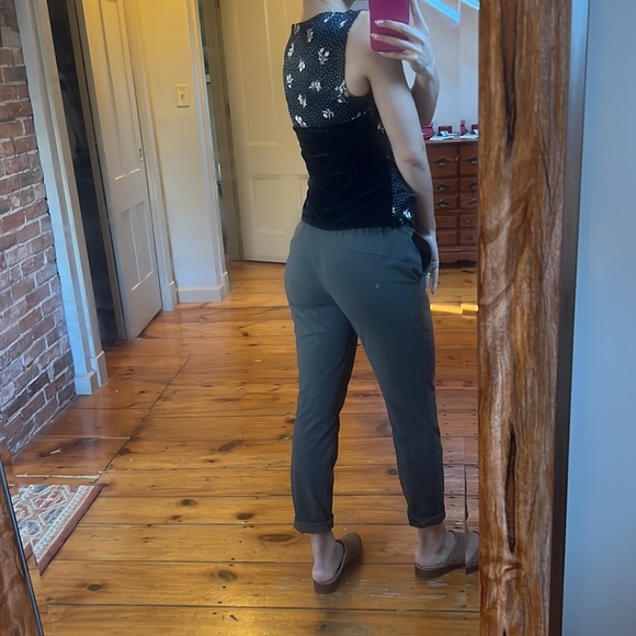 Anthropologie (Lenon) black floral wrap top - Picture 2 of 3